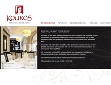 Tablet Screenshot of kouros-restaurant.de